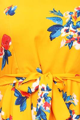 Yellow  floral printed Gown 4