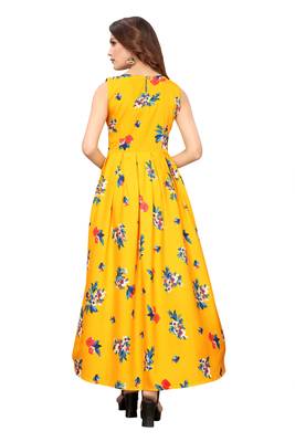 Yellow  floral printed Gown 5