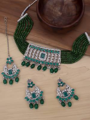 Green pearl necklace sets 1