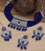 Blue pearl necklace sets