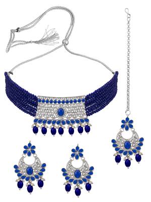 Blue pearl necklace sets 2
