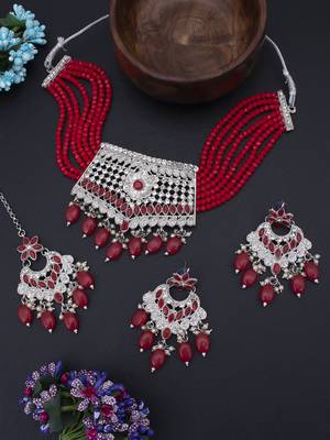 Red pearl necklace sets 1