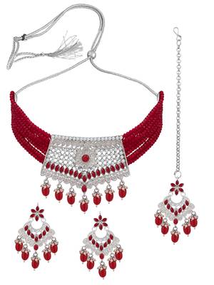 Red pearl necklace sets 2