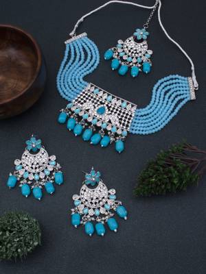 Blue pearl necklace sets 1