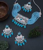 Blue pearl necklace sets