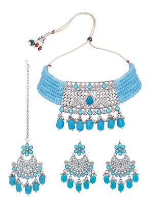 Blue pearl necklace sets 2