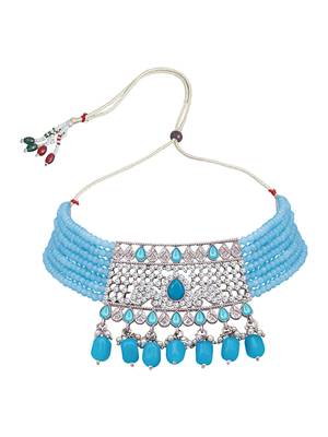 Blue pearl necklace sets 4