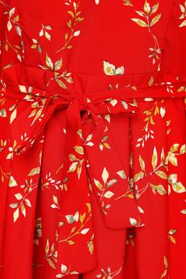 Red floral printed Gown 5