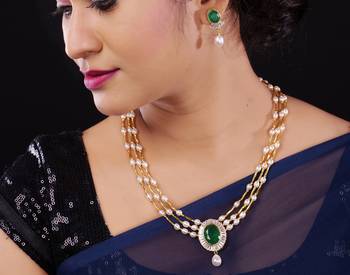 Natural Fresh Water Pearl Set From Hyderabad With Certificate of Authenticity 1