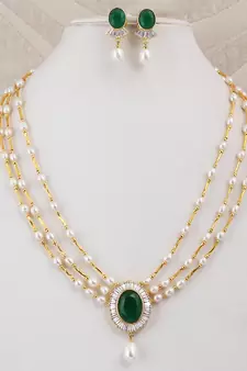 Natural Fresh Water Pearl Set From Hyderabad With Certificate of Authenticity