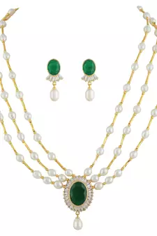 Natural Fresh Water Pearl Set From Hyderabad With Certificate of Authenticity