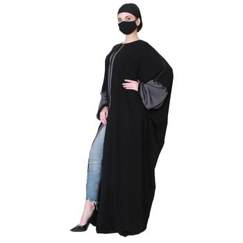 Dual Color Kaftan Abaya With Lacework And Matching Hijab. 3