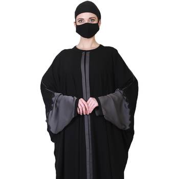 Dual Color Kaftan Abaya With Lacework And Matching Hijab. 4