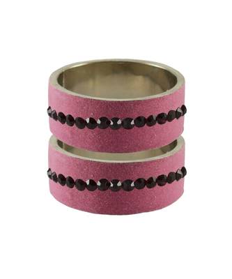 Dark pink Stone Stud Brass Bangle 1