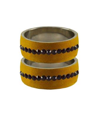 Light Brown  Stone Stud Brass Bangle 1