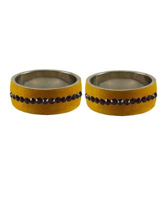 Light Brown  Stone Stud Brass Bangle 2