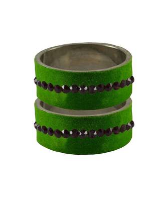 Parrot  Stone Stud Brass Bangle 1