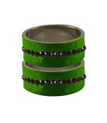 Parrot  Stone Stud Brass Bangle