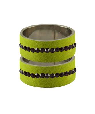 Light Green Stone Stud Brass Bangle 1