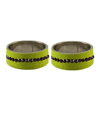 Light Green Stone Stud Brass Bangle 2