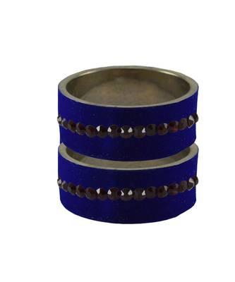 Blue Stone Stud Brass Bangle 1