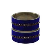 Blue Stone Stud Brass Bangle