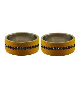 Light Brown  Stone Stud Brass Bangle 2
