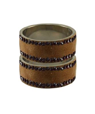 Brown Stone Stud Brass Bangle 1