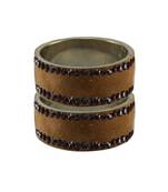 Brown Stone Stud Brass Bangle