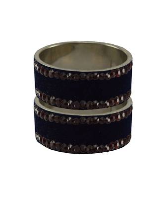 Dark Blue Stone Stud Brass Bangle 1