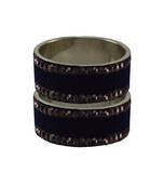 Dark Blue Stone Stud Brass Bangle