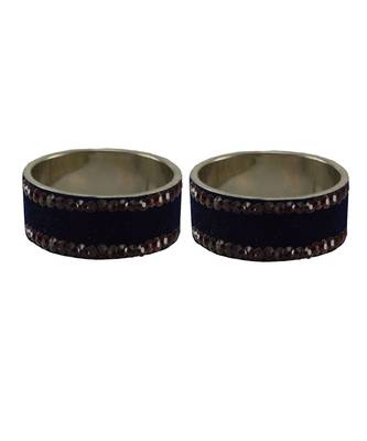 Dark Blue Stone Stud Brass Bangle 2