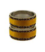 Light Brown  Stone Stud Brass Bangle