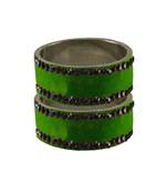 Parrot  Stone Stud Brass Bangle