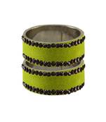 Light Green Stone Stud Brass Bangle