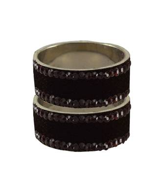 Dark Maroon  Stone Stud Brass Bangle 1