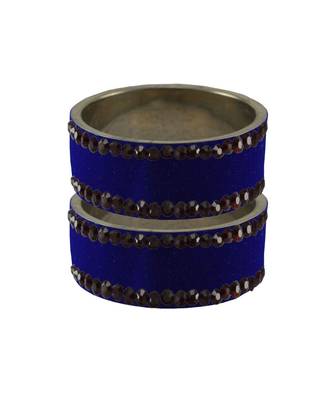Blue Stone Stud Brass Bangle 1