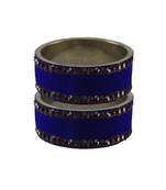 Blue Stone Stud Brass Bangle