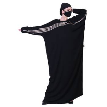 Beautiful Black Kaftan Abaya With Handwork Embellishments And A Matching Hijab. 4