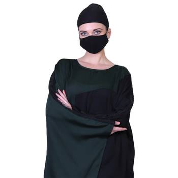 Dual Tone Kaftan In kashibo Fabric With A Complementary Hijab. 3