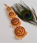 Maroon gold_plated Copper Alloy  Tikka