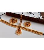 Maroon gold_plated Copper Alloy  Maang Tikka