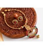 Maroon gold_plated Copper Alloy  Necklace with  earrings