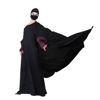 Three Pieces Set Of An Inner Abaya and a Dual Color Kaftan and a Matching Hijab. 3