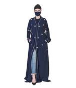 Front Open Abaya Like Dress With Handwork On Sleeves.