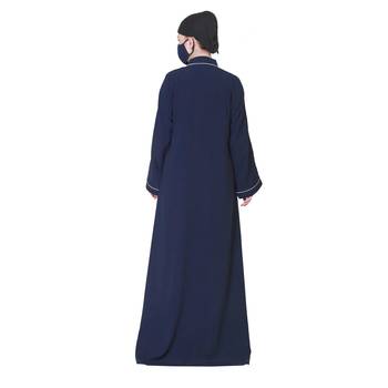 Front Open Abaya Like Dress With Handwork On Sleeves. 5