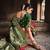 Red embroidered banarasi silk saree with blouse