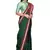 Dark green woven art silk saree with blouse