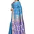 Blue woven art silk saree with blouse