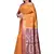 Rust woven art silk saree with blouse